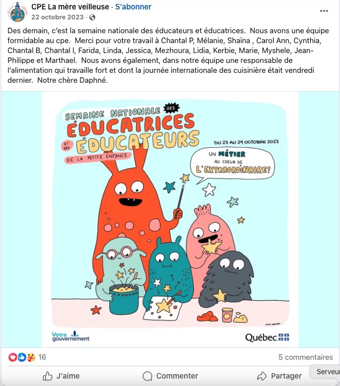 The CPE made a publication to thank its educators in October 2023, including the accused man.